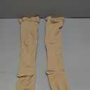 Amazon Basic Care Medical Compression Stockings for Circulation, Varicose Veins, Swelling, Edema, 20-30 mmHg, Women & Men Thigh Length Hose, Open Toe, Breathable, Beige, Large (Previously NuVein)