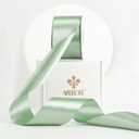 MEEDEE Sage Satin Ribbon 2 Inch Light Green Ribbon Double Faced Satin Ribbons by 25 Yards Silk Luxurious Green Ribbons for Crafts, Cake Decoration, Weddings, Flower Bouquet