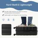 NEWBULIG 21 Inch Carry On Luggage, ABS Hard Shell Lightweight Rolling Expandable Suitcase with Double Spinner Wheels & TSA Lock, Travel Suitcase for Business Trips and Short Vacations, Black