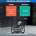 Comfort Zone Cradle Floor Fan, Electric, High-Velocity,180 Degree Adjustable Tilt, 14 inch, 3 Speed, Carry Handle, Rubber Feet, Metal, Airflow 21 ft/sec, Ideal for Garage or Workshop, CZHV14B