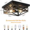 2Pack Rustic Flush Mount Ceiling Light Fixture, Modern Farmhouse Light Fixture, Kitchen Hallway Light Fixtures for Bedroom,Dining Room Entryway,Industrial Metal Cage Ceiling Light