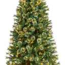 Nearly Natural 8ft Pre-Lit Snow Tip Pine Artificial Christmas Tree 660 LEDs