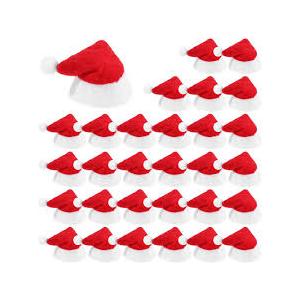 30 Pcs Mini Santa Claus Hats - Christmas Lollipop Candy Party Supplies