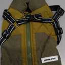 Small Dog Coats for Small Dogs Jackets Fleece Cotton Inner, Waterproof Reflective Dog Jacket with Harness and Zipper, Dog Winter Coats for Cold Weather Small Dogs Coat Winter Clothes (Green, S)