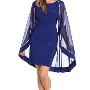 R&M Richards Women's Plus Size Crystal Glow Evening Dress, Electric Blue (16 plus)