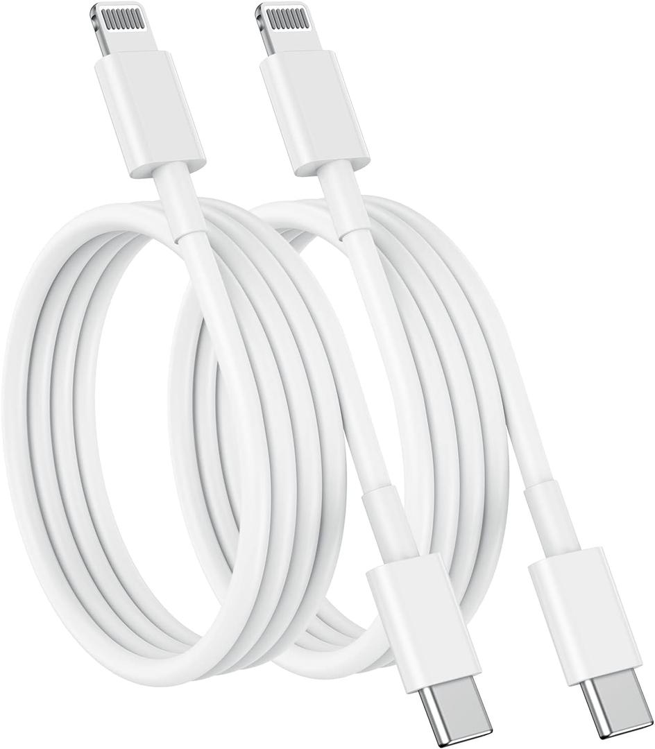 USB C to Lightning Cable (2pack 6ft), Apple MFi Certified iPhone Fast Charger 2m, Power Delivery Original Type C Charging Cord for Apple iPhone 13/12/11 Pro/11/XS MAX/XR/8/7/6s Plus,iPad (White)