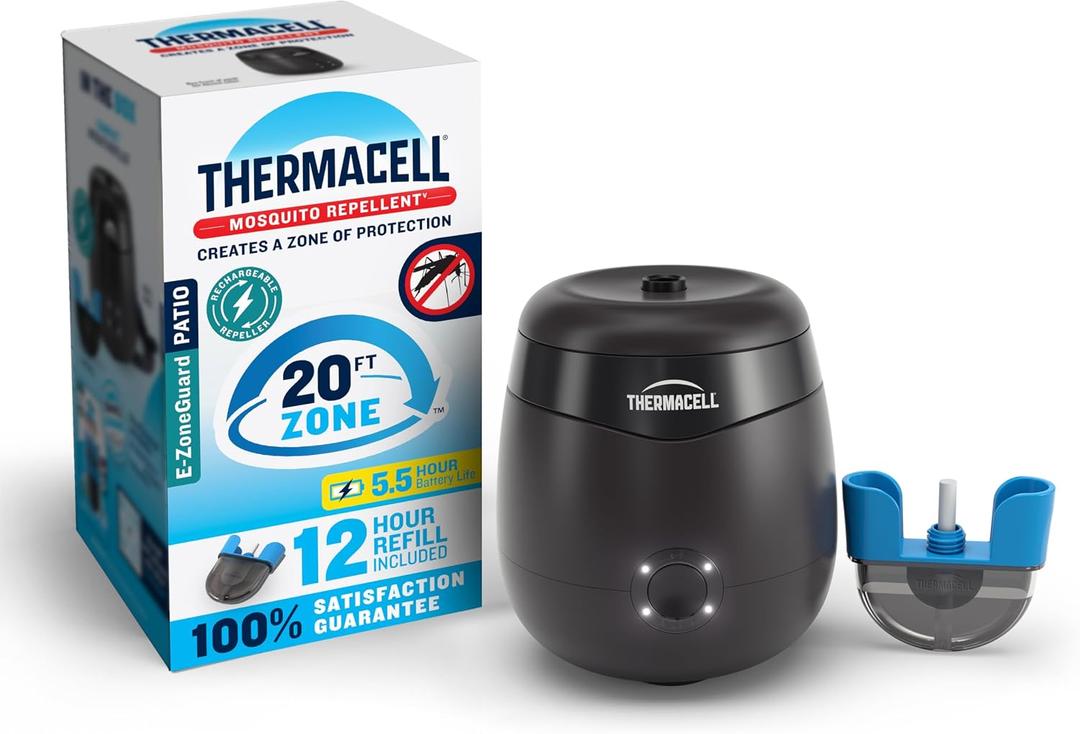 Thermacell E-Series Rechargeable Mosquito Repeller with 20 Mosquito Protection Zone; Bug Spray Alternative; Scent Free