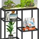 YBING Fish Tank Stand 20 Gallon Aquarium Stand Aquarium Turtle Tank Reptile Tank Stand with 3-Tier Small Metal Shelf Black