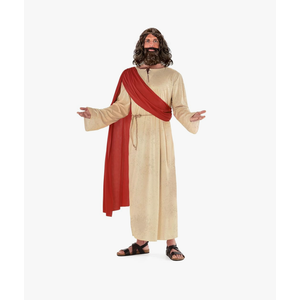 Morph Jesus Costume For Men Plus Wig And Beard - Jesus Christ Halloween Robe Outfit