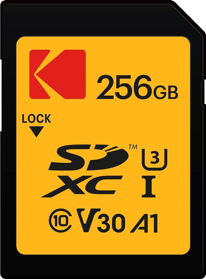 Kodak SDXC Card 256GB UHS-I U3 V30 Ultra - Up to 95MB/s Max Read Speed - Write Speed 85MB/s Max - Storage of 4K Ultra HD Videos and HD Photos - SD Card