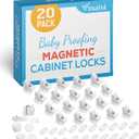20 Pack Magnetic Cabinet Locks Baby Proofing - Vmaisi Children Proof Cupboard Drawers Latches - Adhesive Easy Installation (Standard)