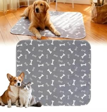 Reusable Puppy Pads for Dogs & Cats, Washable, Durable Leak-Proof & Anti-Slip Pet Training Pads for Home & Travel, Grey