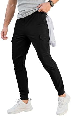 Comdecevis Men's Cargo Jogger Pants Stretch Sweatpants Slim Fit Tactical Pants with Zipper Pockets Casual Trousers, L Comdecevis Men's Cargo Jogger Pants Stretch Sweatpants Slim Fit Tactical Pants with Zipper Pockets Casual Trousers, L