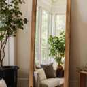 TRAHOME Full Length Mirror with Wooden Frame, 56"X22" Solid Wood Standing Floor Mirror for Farmhouse, Bathroom, Bedroom Decor, Hanging or Leaning Wall-Mounted