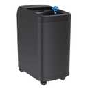 ELLO&ALLO Garbage Can Motion Sensor Trash Can 13 Gallon for Kitchen with Roll Up Lid, Automatic Touch Free High-Capacity with Wheels Black Waste Bin