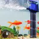 TARARIUM Aquarium Filter Pond Pump 660GPH for 75-300 Gallon Fish Tank, 8ft. High Lift Dry Burning Protection Biochemical Submersible Internal Powerful Pump 4 in 1, Saltwater Freshwater Large