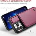 Vinich for iPhone 13 Pro Max Wallet Case with Card Holder, RFID Blocking Credit Slots Kickstand Shockproof Phone Cover Fit for iPhone 13 Pro Max 6.7" Wine Red