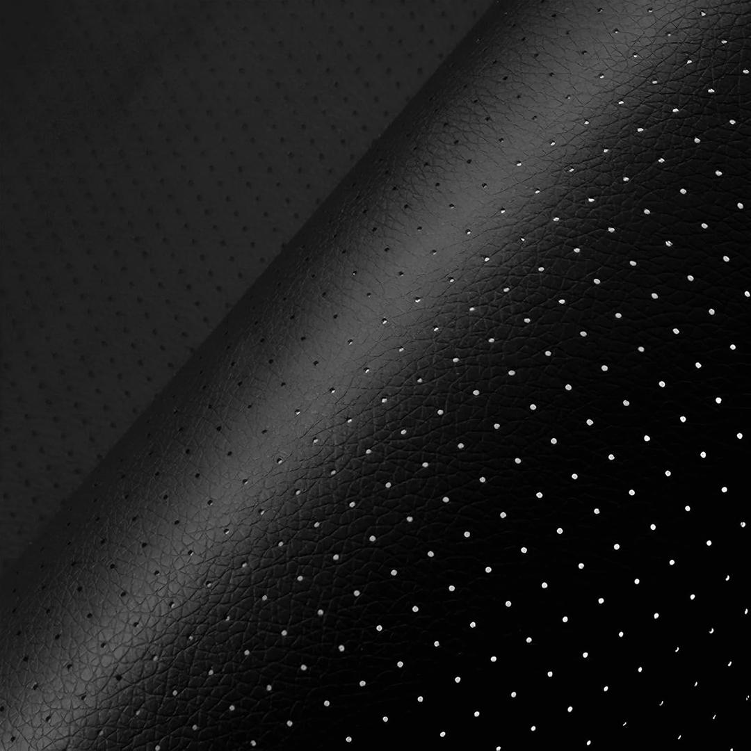 Leather Repair Patch, Breathable Perforated Self Adhesive Repair Patch, Furniture Couch Car Seats Office Chairs Sofa Repair Refurbished Faux Leather Patch (Black, 15.7x23.6 inch)