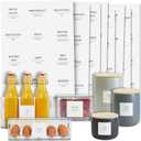 Talented Kitchen Minimalist Food Labels - 2.5" x 2.5" Matte White Vinyl, Pack of 157 - Pantry & Fridge Container Labels for Jars & Bins - Preprinted Food Storage Stickers, Water-Resistant (Black)
