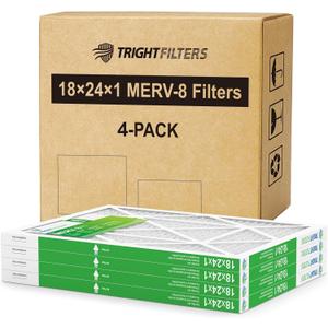 TRIGHTFILTERS 18x24x1 Air Filter 4 Pack, MERV 8 Pleated Dust Defense Air Filters Replacement for Air Conditioner & Furnace, Durable & Lightweight