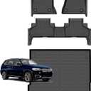 for BMW X5 Floor Mats 2014 2015 2016 2017 2018 & for BMW X5 PHEV 2016-2018, TPE Automotive All Weather Custom Car Floor Mats Cargo Liner Full Set Accessories