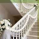 3 Pcs Giant Wedding Pearl Bead Garland 9.84 ft 13.12 ft White Jumbo Ball Bead Hanging Banner Faux Pearl Strand Chain for Wedding Engagement Bridal Shower Photo Background Decoration