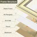 Vittanly 11x14 Picture Frames Set of 4, Vintage Photo Frames, Beige | Display 8x10 Pictures with Mat or 11x14 without Mat, Rustic Frames with Plexiglass, Farmhouse Home Decor for Wall Mounting