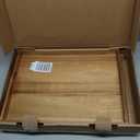 Acacia Wood Serving Tray with Handles Set of 2 Decorative Serving Trays Platter for Breakfast in Bed, Lunch, Dinner, Patio, Ottoman, Coffee Table, BBQ, Party Great for Lap &Couch