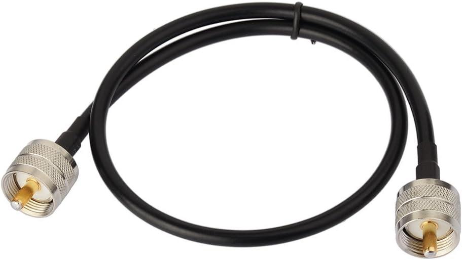 Superbat UHF Male PL-259 to UHF Male PL-259 Low Loss Digital Coax UHF Jumper Cable (2ft RG58) for HAM & CB Radio,Antenna Analyzer,Dummy Load,SWR Meter