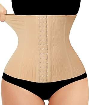 QFE Waist Trainer Corset for Women Tummy control Beige M