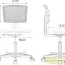 Sweetcrispy Small Office Chair, Ergonomic Low-Back Mesh Rolling Work Swivel Desk Chairs with Wheels, Armless Comfortable Seat Lumbar Support for Home, Bedroom, Study, Student, Adults, Green