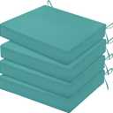 HARBOREST Outdoor Chair Cushions Set of 4, Water Resistant Patio Chair Cushions with Ties, Square Corner Outdoor Seat Cushions for Patio Furniture, 18.5"x16"x3", Teal