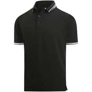 Alex Vando Mens Golf Shirt Moisture Wicking Quick-Dry Short Sleeve Casual Polo Shirts for Men.L