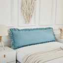 Dusty Blue Body Pillow Cover 20x54inches Long Pillowcase Ruffled Fringe Decor Sham Cute Pillowcase (1 Body)
