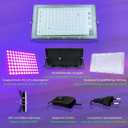 Glostars 100W LED UV Black Light, Powerful UV Spotlight, IP66, 395nm Lamp for Christmas, Halloween Glow Party (2 Packs)