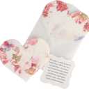Set of 24 Pink Heart  Plantable Seed Paper Embedded with Wildflower Seeds for Bridal Shower, Wedding Gift, Birthday, & Other Milestone Celebrations