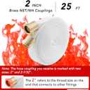 ZYfire Fire Hose - 2" ID x 25 FT Single Jacket TPU Firefighter Hose with M F NST/NH Brass Couplings 750 PSI Burst Pressure Lightweight for Use in Firefighting