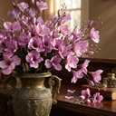 Giegxin 8 Pack 16 Inch Artificial Magnolia Flowers Stem Faux Magnolia Branches Silk Flowers Bendable Stem for Vase Arrangement Wedding Decor Party Centerpieces Home Decoration(Purple)