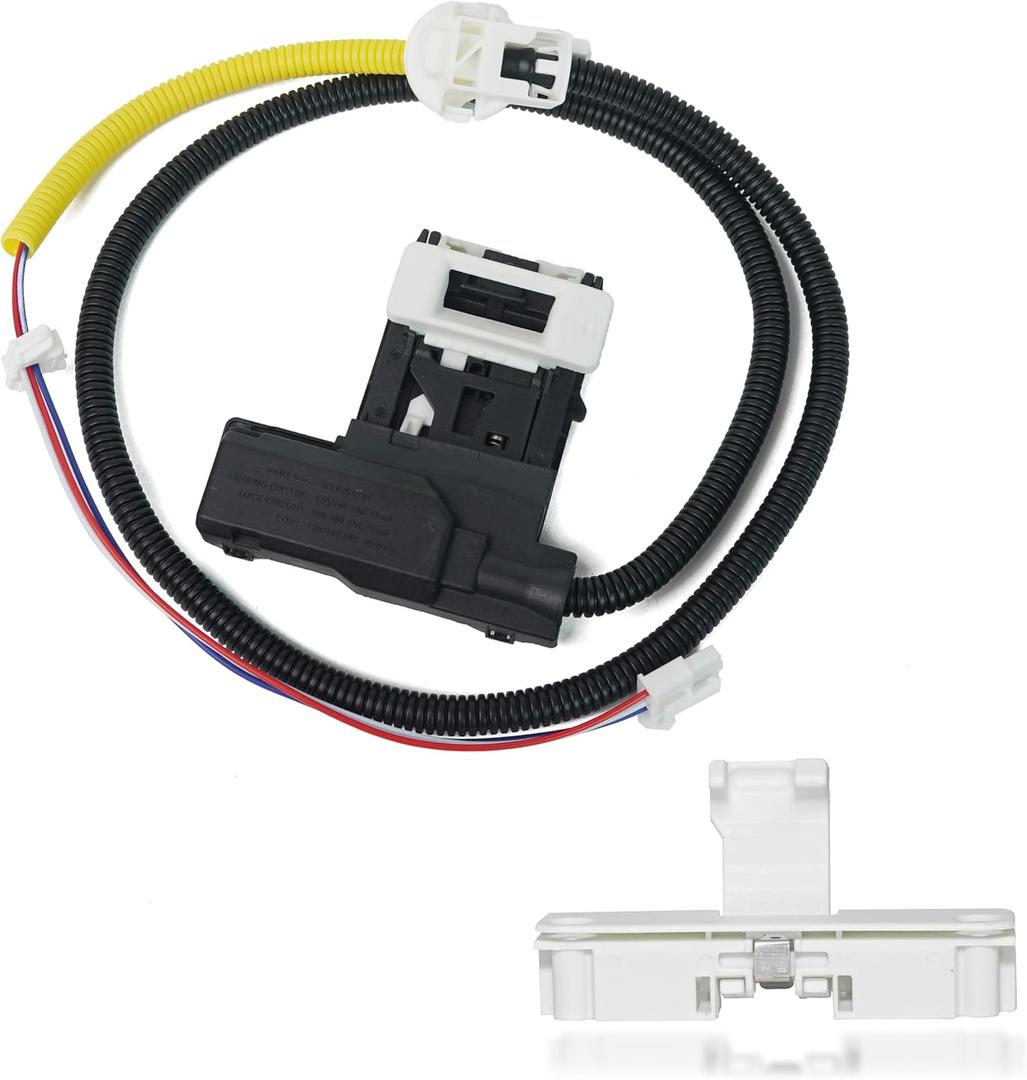 W11307244, W10682535 Washer Lid Lock Assembly (3 Wire) and W10837741 Washer Lid Strike for Whirlpool Kenmore Maytag Amana Crosley Washer Model WTW5000DW1 MVWX655DW1