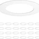 Amico 24 Pack Goof Rings for 6 Inch Recessed Lights, Can Light Trim Ring Cover, Outer Diameter 8.6-inch, Inner Diameter 6.2-inch, Durable Plastic Design, White