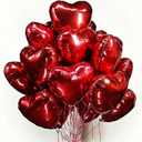 30 pcs Red Heart Balloons 18" Foil Love Balloons Mylar Balloons, heart balloons Valentines Day Decorations Balloons for Valentines Day,Propose wedding Party Backdrop Birthday Party Supplies