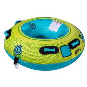 O'Brien LeTube Deluxe Towable Tube 1 Person Donut-Style Inflatable for Boating & Lake Watersports 56" Durable Full Nylon Cover, Lightning Valve & Quick-Connect Tow Hook