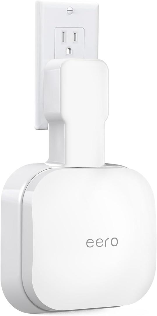 Wall Mount Holder for eero Pro 6e/Pro 6, No Messy Wires, Space Saving, Outlet Wall Bracket Only Compatible with eero Pro 6e/Pro 6 Mesh Wi-Fi System Router (1 Pack)