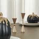 WDS WONDROUS Black and Gold Pumpkins Decoration Halloween and Fall Modern Decor, 2 PCS Artificial Resin Pumpkins Table Centerpiece for Autumn Thanksgiving Halloween Party Indoor Home Decor