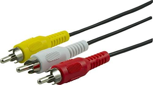 GE Composite Audio/ Video Cable, 6 ft. RCA Style Plugs 3-Male to 3-Male,, for TV, VCR, DVD, Blu Ray, Video Game System, Satellite, and Home Theater Receivers, 33608