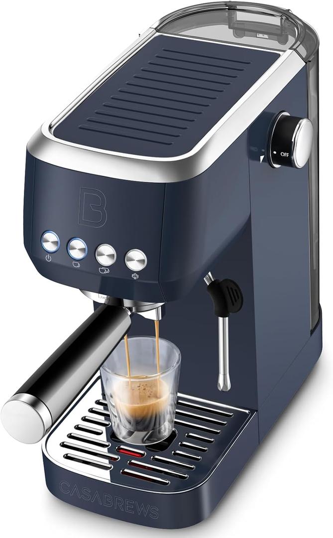 CASABREWS 3700 Essential Espresso Machine 20 Bar, Stainless steel Coffee Maker with Milk Frother, Espresso Coffee Machine for Cappuccino, Latte, 43.9oz Water Tank, Gift for Her, Sapphire Blue