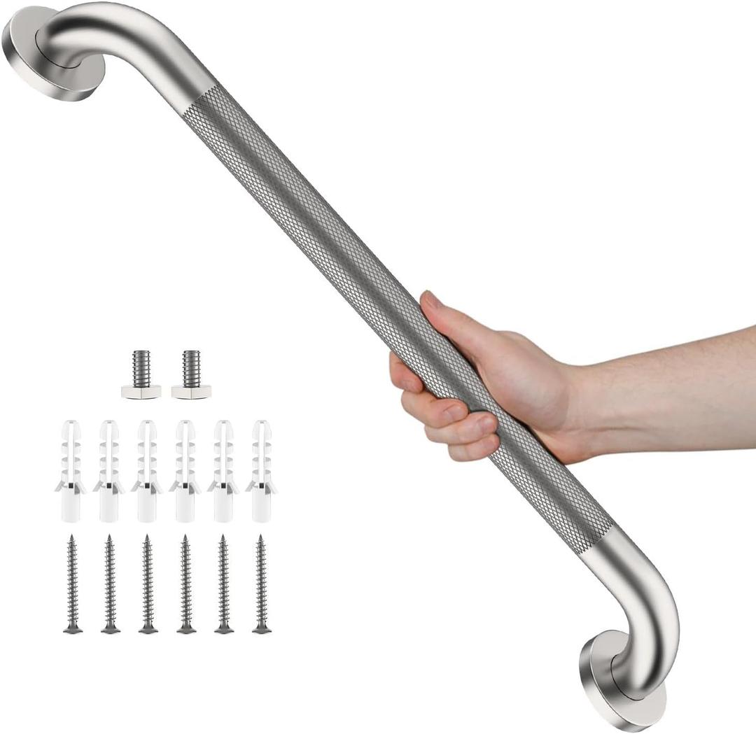 Brushed Nickel Grab Bar 24 Inch, Grab Bar for Bathtub and Shower