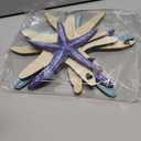 CroBlissful 6 Pcs Summer Starfish Wall Decor Beach Starfish Wooden Wall Art Beach Coastal Wooden Sign with Hook Summer Hanging Decoration for Home Farmhouse Sculpture Indoor Outdoor