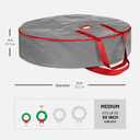 ZOBER Christmas Wreath Storage Container 30 Inch - Wreath Bag for Artificial Wreaths Box - Dual Zippered Wreaths Storage Bag with Strong Durable Handles - Gray