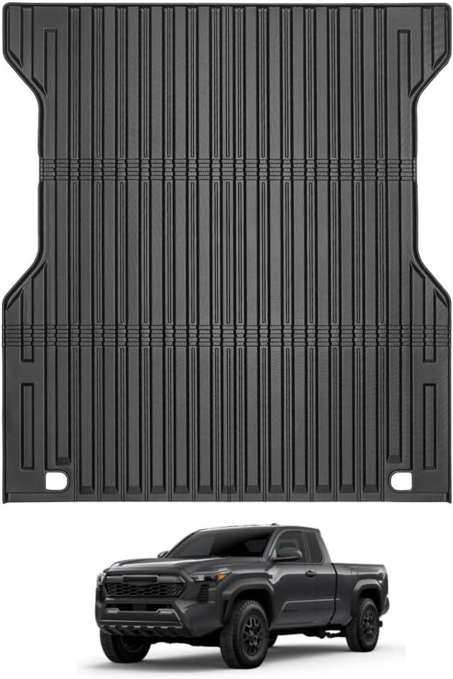 Custom Fit Bed Mat Compatible with 2024-2026 Toyota Tacoma (5FT Bed Only), Heavy Duty TPE Truck Bed Liner, All-Weather Cargo Mat for Next-Gen Tacoma, Black (Not for Drop-in Liners)